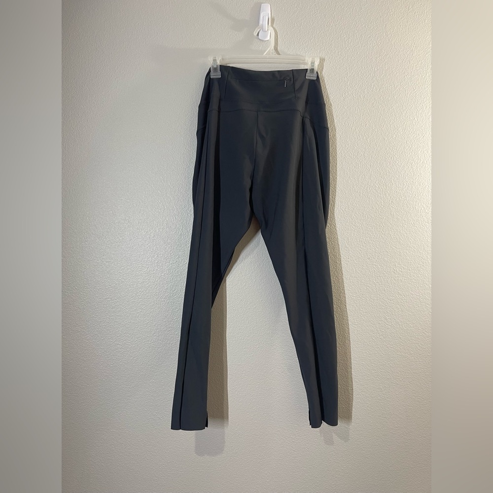 Athleta Leggings Pants Grey Charcoal Zipper Pockets Athletic Workout Women Large - Picture 5 of 5